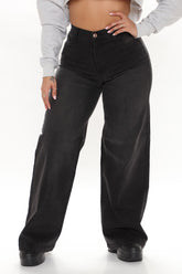 Abbot Kinney Wide Leg Skater Jeans - Black Ins Street